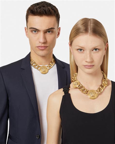 versace medusa necklace men|versace necklace real gold.